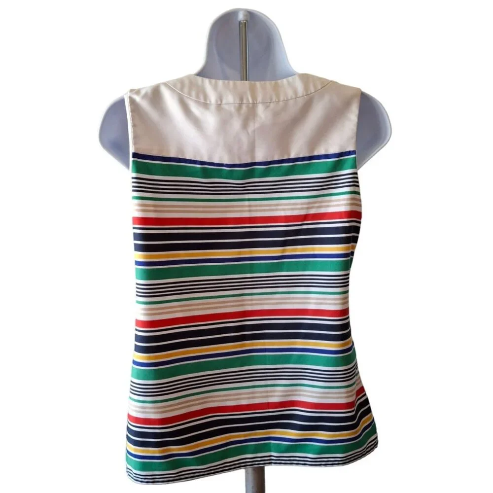 Banana Republic Striped Sleeveless Round Neck Top Womens XS Multicolor_2